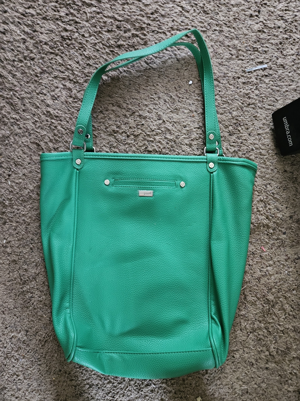 Thirty-One Jewel Green Pebbled Tote Handbag